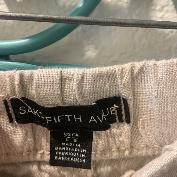 Saks Fifth Avenue Beige Linen shorts - Picture 3 of 3